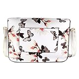 2016 New Fashion Women Floral Retro Leather Shoulder Bag Satchel Handbag (White)