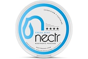 Nectr Energy Nootropic Pouches – Fresh Mint Flavored, Caffeine Pouches with Cognizin® Citicoline. Nicotine-Free Sugar-Free Brain Treats. Smooth, Sustained Focus & Energy Supplement - 1 Puck of 16pcs
