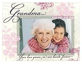 Malden International Designs Mirrored Glass With Silver Metal Inner Border Silkscreen Glass Grandma Picture Frame, 4x6, Clear
