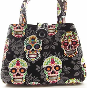 Handmade multi color skulls Little girls Purse for Halloween