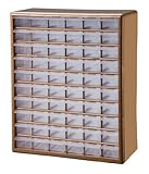 Stack-On DSBZ-60 60 Bin Plastic Drawer Parts Storage Organizer Cabinet, Bronze