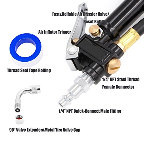 HEALiNK Tire Pressure Gauge,200 PSI Car Digital Tire Inflator with Pressure Gauge Sensor Air Chuck for Automotive Motorcycle Bike Truck Vehicles