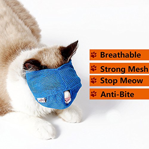UHeng Pet Cat Muzzles Breathable Mesh Anti Biting Chewing Meow Mouth Cover - Thumbnail 4