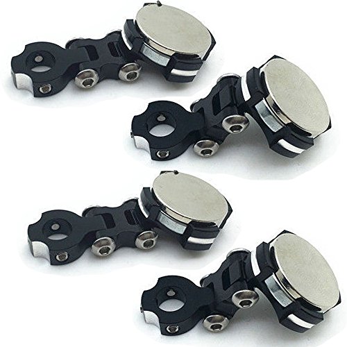 Que-T 4 Pcs Alloy Magnetic Stealth Invisible Body Post Mount for most of 1:10 RC Crawler Car (Black)