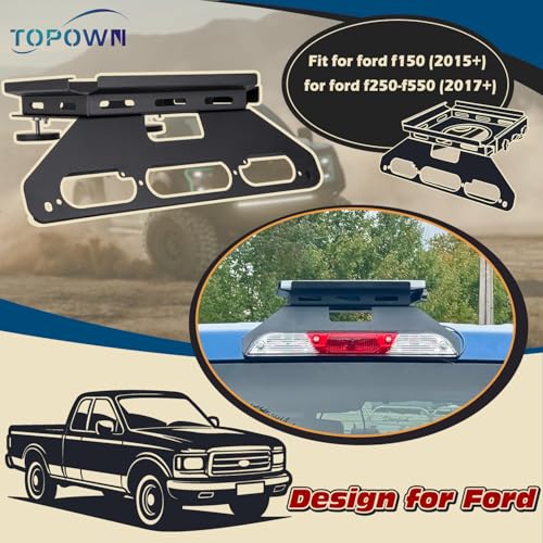 TOPOWN Truck Mount for Starlink Mini for Ford F150 for F250/F350/F450/F550 | Drill Free Cab Mount for Starlink Mini for F150 (2015+), for F250-F550 (2017+), Fits Aluminum Body (US Patent 30/008,384)