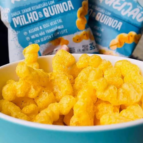 Kit Salgadinho BELIVE Sem Glúten Sabor Requeijão 25g c/12 pacotes – Snack Assado, Crocante e Prático para Lanche