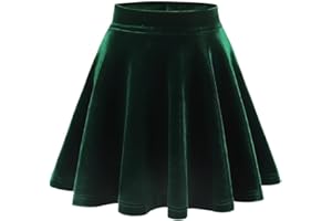 Noomelfish Girls Velvet Stretch Mini Flared Pleated Skater Skirt (4-12 Years)
