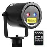 Laser Christmas Light, Arotek Red & Blue Aluminum Outdoor Laser Light with RF Wireless Remote, Star Light Show for Holiday Party Landscape & Garden Decoration