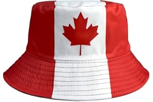 Petite Pine Canada Fishing Hat with National Flag,Canadian Sun Protection Bucket Cap for Men Women