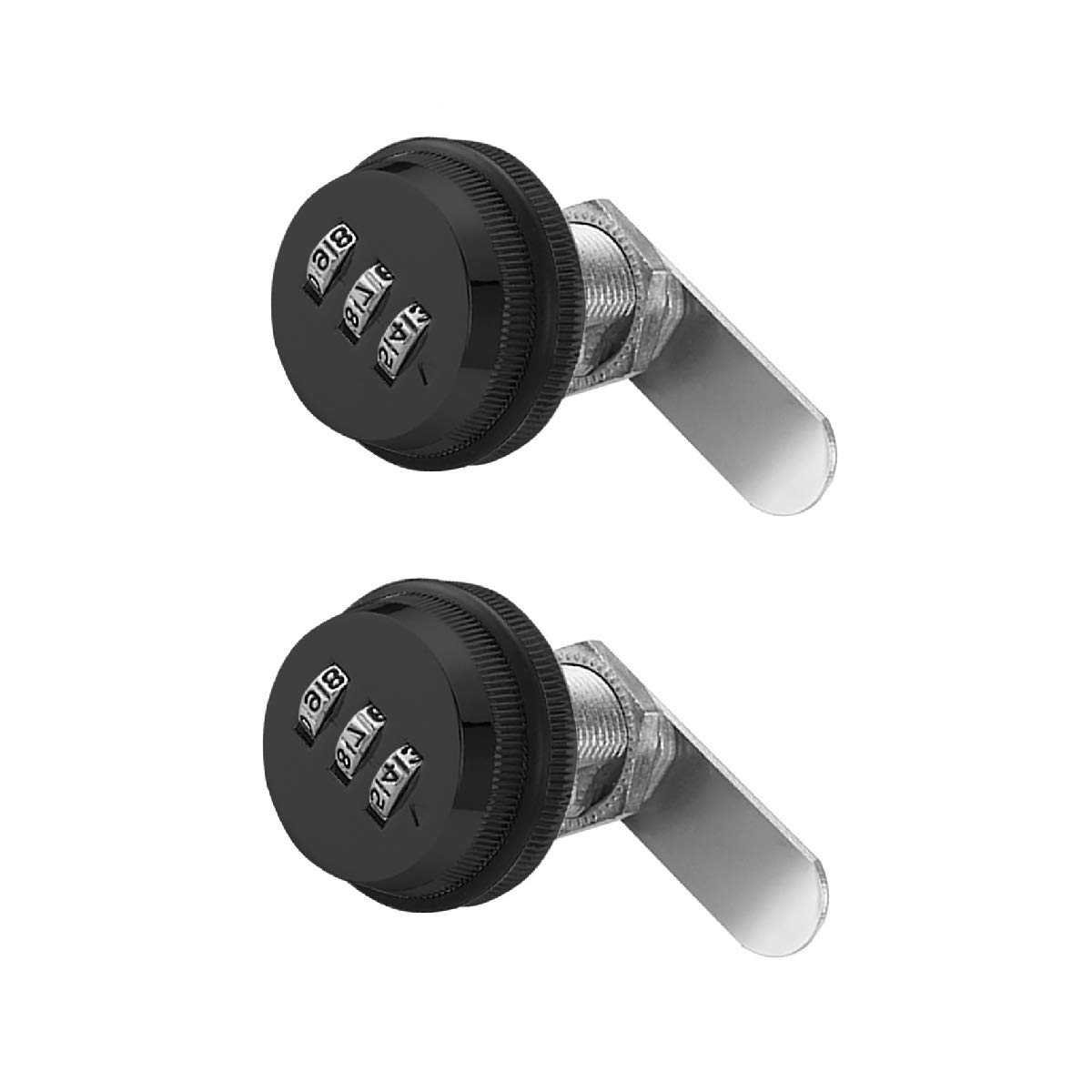 2 Pcs Zinc Alloy 3-Digit Code Combination Cam Lock, Black Thickened Drawer Door Cabinet Mailbox Cam Locks Security Password Locks, 30mm