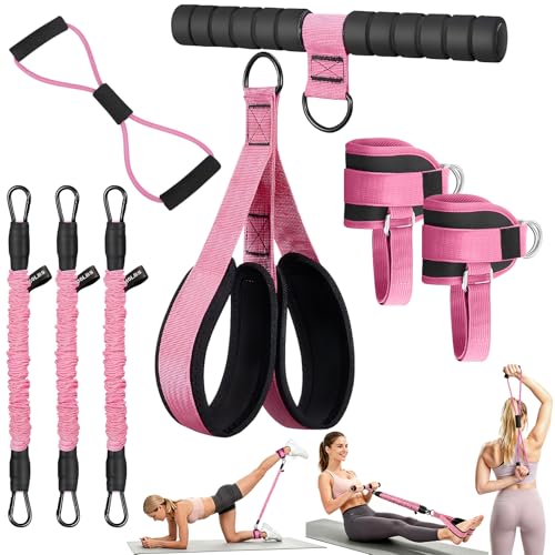 Set of Resistance Bands, Elastic Bands for Pedal and Handles, Ankle Pulleys Gym, Elastic Bands for Figure 8, Fitness Elastic Band for Abs at Home