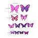 24pcs Purple&blue 3d Butterfly Stickers, Wall Stickers Crafts Butterflies, Wall Decoration, Fridge Magnet