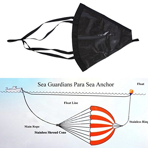 MOOCY 32Inch Drift Sock Sea Anchor Drogue with 30ft Kayak Tow Rope