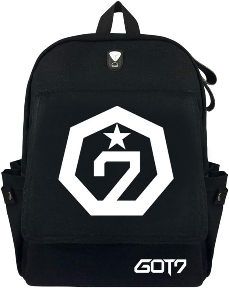 GOT7 Casual Backpack Canvas Backpack High Capacity School Backpack Sports Daypack Bag Camping Hiking Rucksack Unisex (Color : A01, Size : 30 X 39 X 12cm)