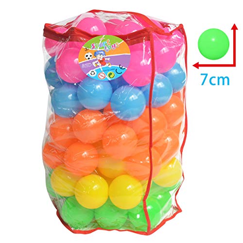 High Bounce 90 Crush Proof Plastic Balls for Ball Pits, Tents and Playhouses; 5 Assorted Colors and Storage Bag - Thumbnail 2