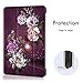 iPad Pro 11 Case, Hocase Trifold Folio Stand Smart Case w/PU Leather, Auto Sleep/Wake, Plastic Hard Back Cover for iPad A1980/A2013/A1934 [Apple Pencil Charging Supported] - Burgundy Flowers