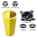 HAPITO Travel Pet Water Bottle Dog Water Dispenser Bowl, 2 in 1 Portable Dog Mug Food Container 350ml/12oz Water 250g Snack (Yellow)