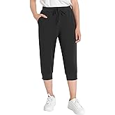 Weintee Women's Petite Capris Capri Joggers with Pockets