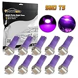 Partsam T5 37 73 74 2721 Instrument Panel LED Light Gauge Cluster Dash Indicator Bulbs for Silverado, Purple, Pack of 10