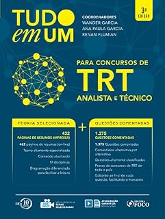 Livro Tudo em um para concursos do TRT : para concursos de analista e técnico - 3. ed. - 2018.