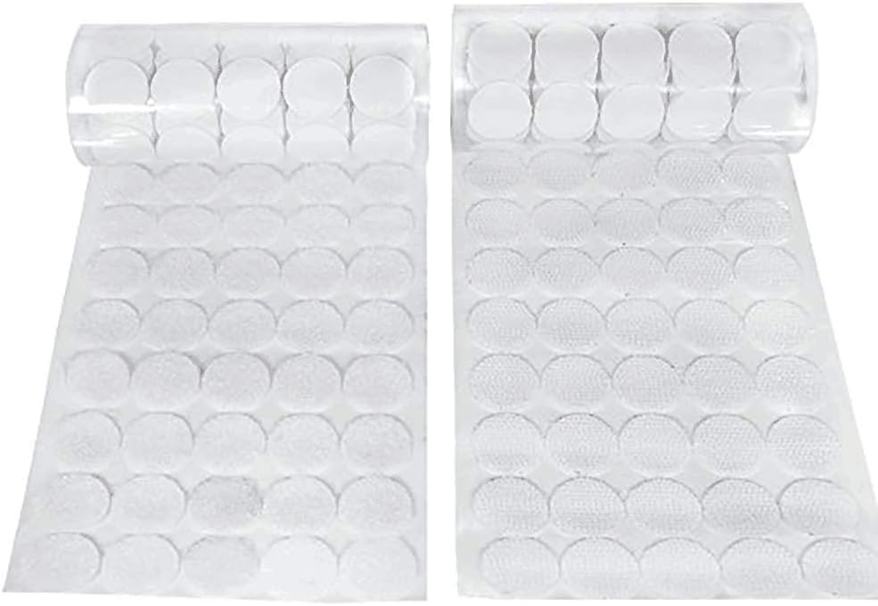 1000pcs (500 Pair Sets) Sticky Back Coins Hook & Loop 20mm Self Adhesive Dots Tapes,White Coins Dots for Home Office School