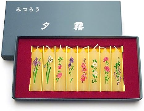 Amazon 蜜蝋 夕霧 長さ6cm 径1cm 花の絵の入った蜜蝋入り絵ろうそく 絵ローソク 心ばかりの贈り物に最適 鳥居ローソク 仏前ろうそく オンライン通販