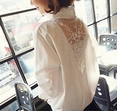 Amazon Riramacherie バック 刺繍 レース ドルマン シャツ おしゃれ