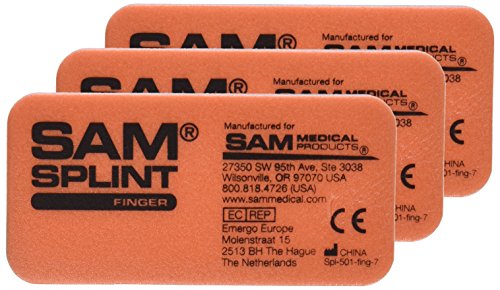 SAM Medical Finger Splint Orange and Blue 3 Count 1