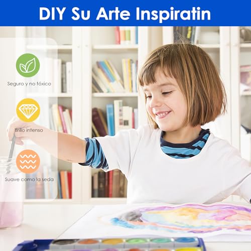 ZZBIFRJ Set de Arte Profesional Plegable de Aluminio, 145 Piezas Kit de Dibujo en Color, Lapices de Colores Profesionale Ideal Regalo para Niños (Astronautas)