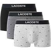 Lacoste Men's Cotton Stretch Mini Croc Print Trunks, 3-pack