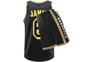 HUAXUES Basketball Jersey for Kids Fans Shorts Home Away Sports Vest for Boys Girls Youth Set Fashion Gifts