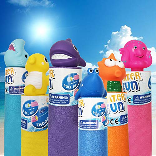 Water Guns for Kids 6 Pack Foam Water Blaster Set, Squirt Gun Shooter Swimming Pool Pump Foam Water Soaker Blasters Soaker Summer Beach Toys Outdoor Pool Toys for Kids and Adults