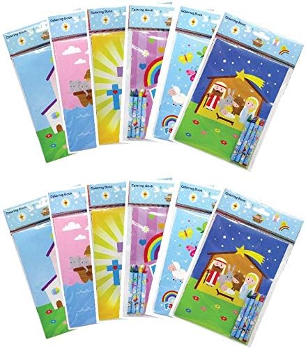 Download Tiny Mills Christian Religious Coloring Book Set for Kids with 12 Coloring Books and 48 Crayons ...