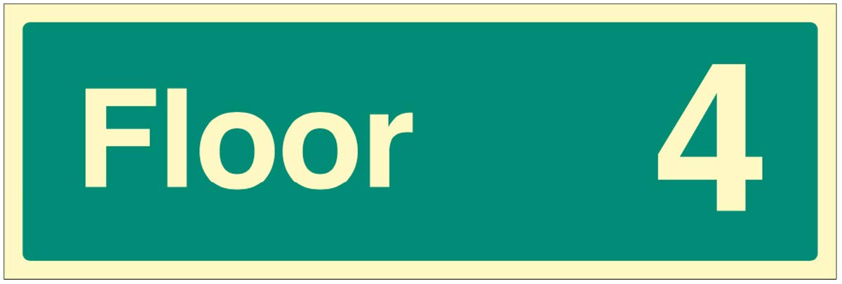 Floor 4 Photoluminescent Rigid Sign