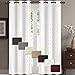 Royal Hotel Bedding Willow Jacquard White Grommet Blackout Window Curtain Panels, Pair/Set of 2 Panels, 42x108 inches Each