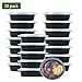 NutriBox [20 Value Pack Meal Prep containers 1 compartment 24 OZ Round Meal Prep salad bowl Meal Prep lunch box - BPA Free Reusable Lunch Bento Box - Microwave, Dishwasher and Freezer Safe