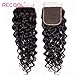 RECOOL Hair 5x5 Inch Lace Closure Water Wave Hair Closure 100% Human Hair Wet and Wavy Closure Natural Color (12 inch 5x5 Closure)