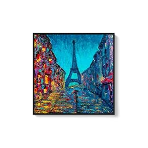 Framed Canvas Home Artwork Decoration Night Canvas Wall Art for Living Room, Bedroom - 16x16 inches