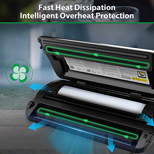 Vacuum Sealer Machine,ABOX Automatic Food Vacuum Sealer with Roll &Bags Kit,Built-in Bag Storage&Cutter,Dry&Moist Modes for Sous Vide,Led Indicator Bar&Unique Child Safety Lock for Home&Commercial Use - Thumbnail 7