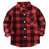Rainlover Little Boys' Long Sleeve Button Down Plaid Flannel Shirt