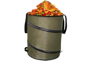10 Gallon Yard Waste Bags Can Collapsible of Leaf Garbage Bin Trash Heavy Duty Bag for Camping Garden Outdoor Pop Up Basket C