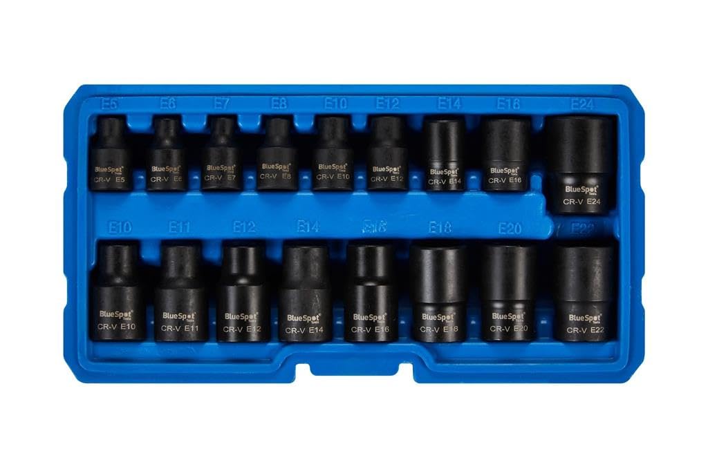 Blue Spot Tools 17PCE 3/8"- 1/2" Impact E Torx Sockets
