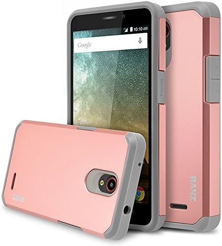ZTE Sonata 3 Case, RANZ Grey with Rose Gold Hard Impact Dual Layer Shockproof Bumper Case For ZTE Sonata 3 / ZTE Prestige / ZTE Avid Plus / ZTE Chapel / ZTE Maven 2