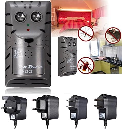 Electronic Ultrasonic Pest Rat Mosquito Mouse Insect Rodent Control Repeller Anti Mole Killer Trap Bug Chaser (Random: Adaptor)