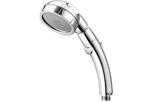 Shower Head Handheld 360 Rotate High Pressure Chrome 3 Spray Setting with ON/Off Pause Switch Water Saving Showerhead