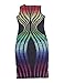 Ninimour Womens Sleeveless Stripe Print Slim Fit Package Hip Bodycon Dress
