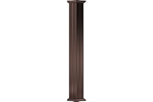 AFCO EA0410ENFSETUTU 4" x 10' Endura-Aluminum Column, Square Shaft (Load-Bearing 12,000 lbs), Non-Tapered, Fluted, Textured Bronze Finish w/ Capital & Base