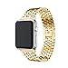 HP95(TM) Replacement Stainless Steel Bead Bands,For Apple Watch Series 3 38MM Metal Watch Band (Gold)