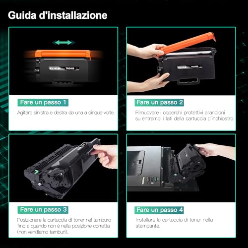 KUPYLM TN3480 TN 3480 Toner Compatible for Brother TN-3480 TN3480 TN3430 TN 3430 for Brother MFC-L5750DW MFC-L5700DN HL-L5100DN DCP-L5500DN HL-L6400DW HL-L5200DW HL-L5000D HL-L520 0dwt (2 black)