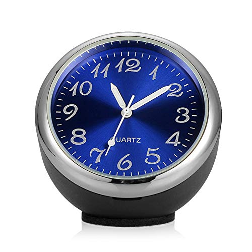 Car Dashboard Clock,Automobile Blue Round Electronic Quartz Clock,High